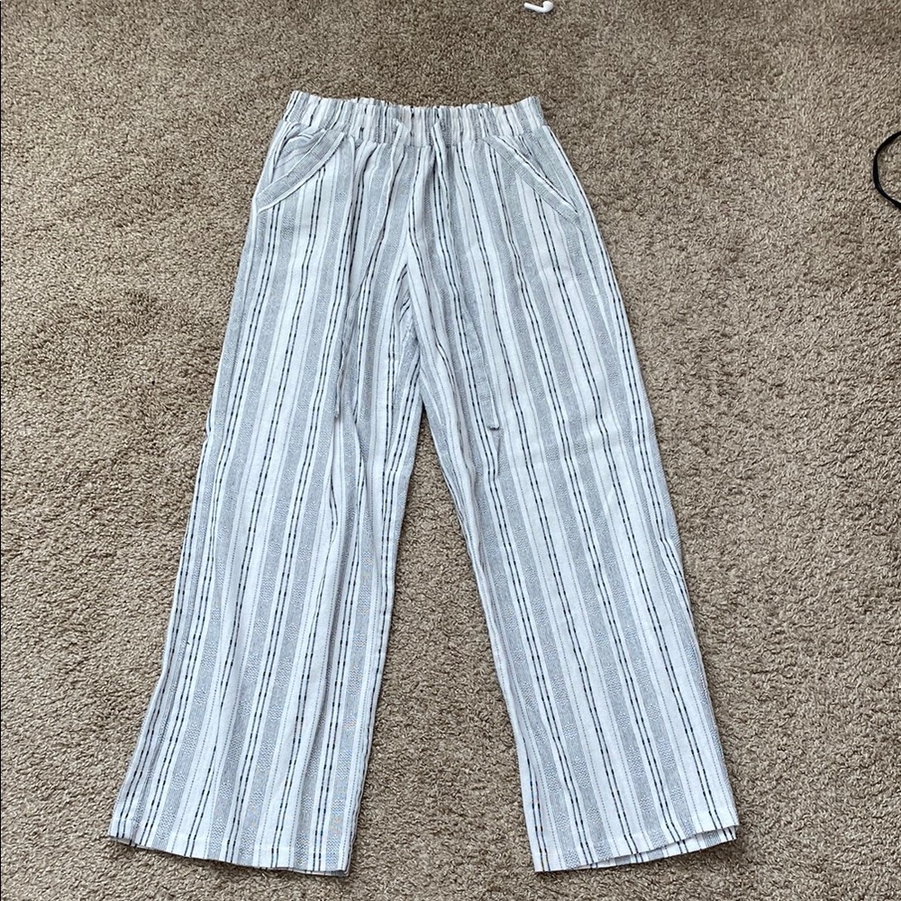 Striped Wide-Leg Pants